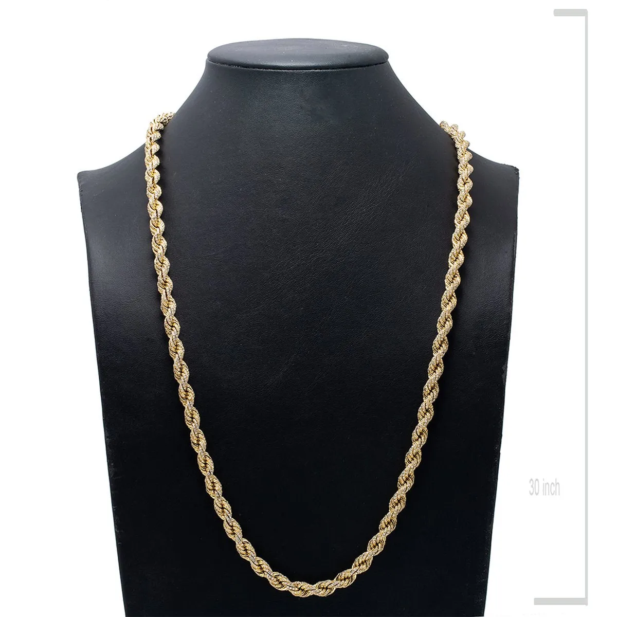 10K Yellow Gold 30 Rope Chain With 35.75 CT Diamonds