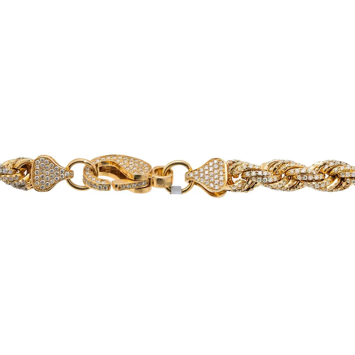 10K Yellow Gold 30 Rope Chain With 35.75 CT Diamonds