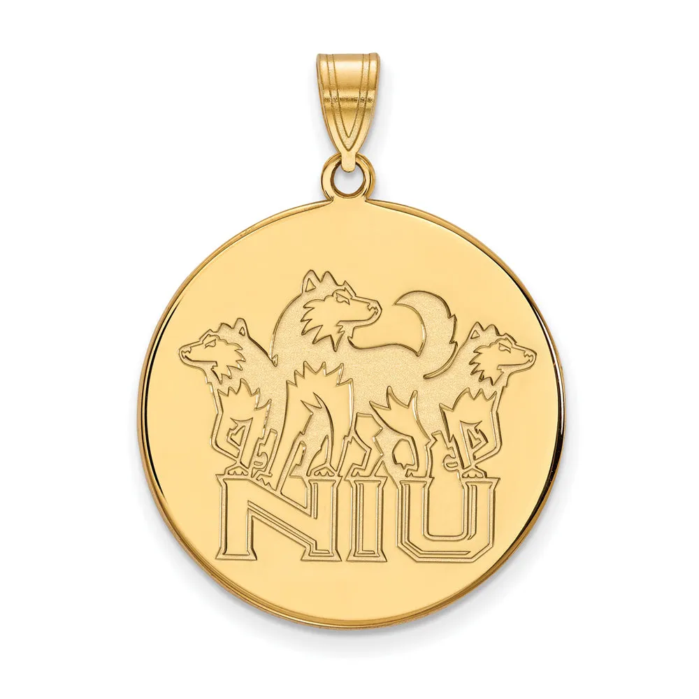 10k Yellow Gold Northern Illinois U. XL Disc Pendant