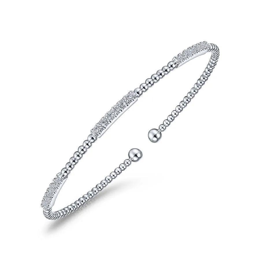 14k White Gold Diamond Bangle Bracelet