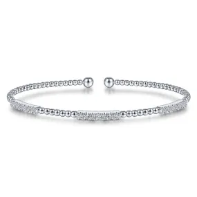 14k White Gold Diamond Bangle Bracelet