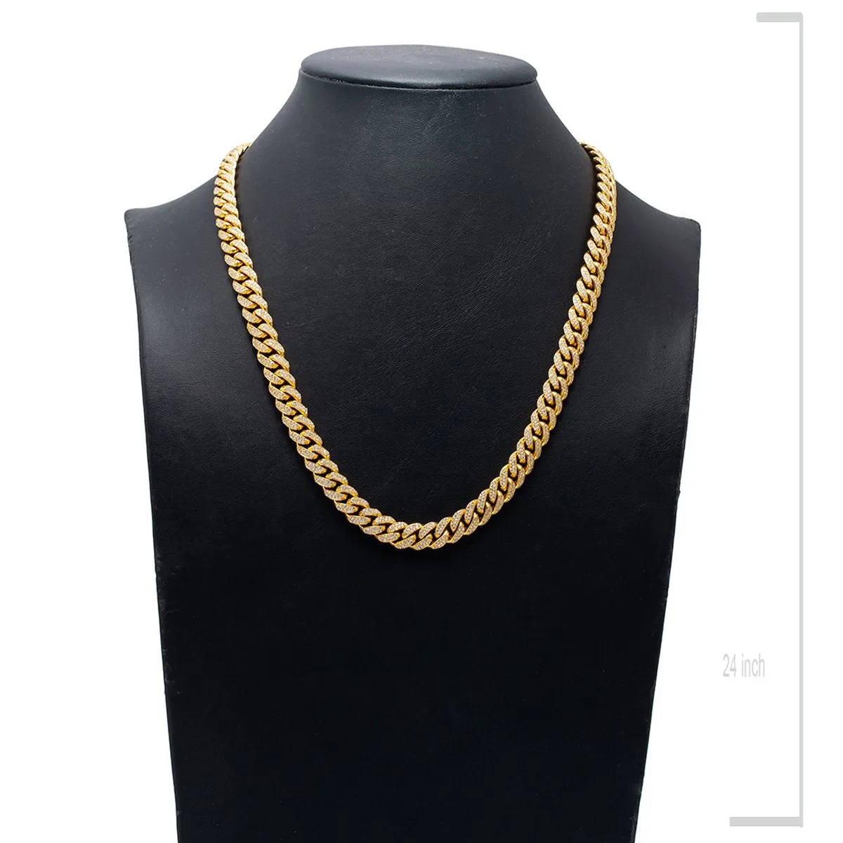 14K Yellow Gold 24 Cuban Chain With 16.83 CT Diamonds