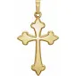 14K Yellow Gold Hollow Cross Pendant (Pendant Only)