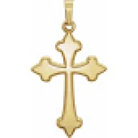 14K Yellow Gold Hollow Cross Pendant (Pendant Only)