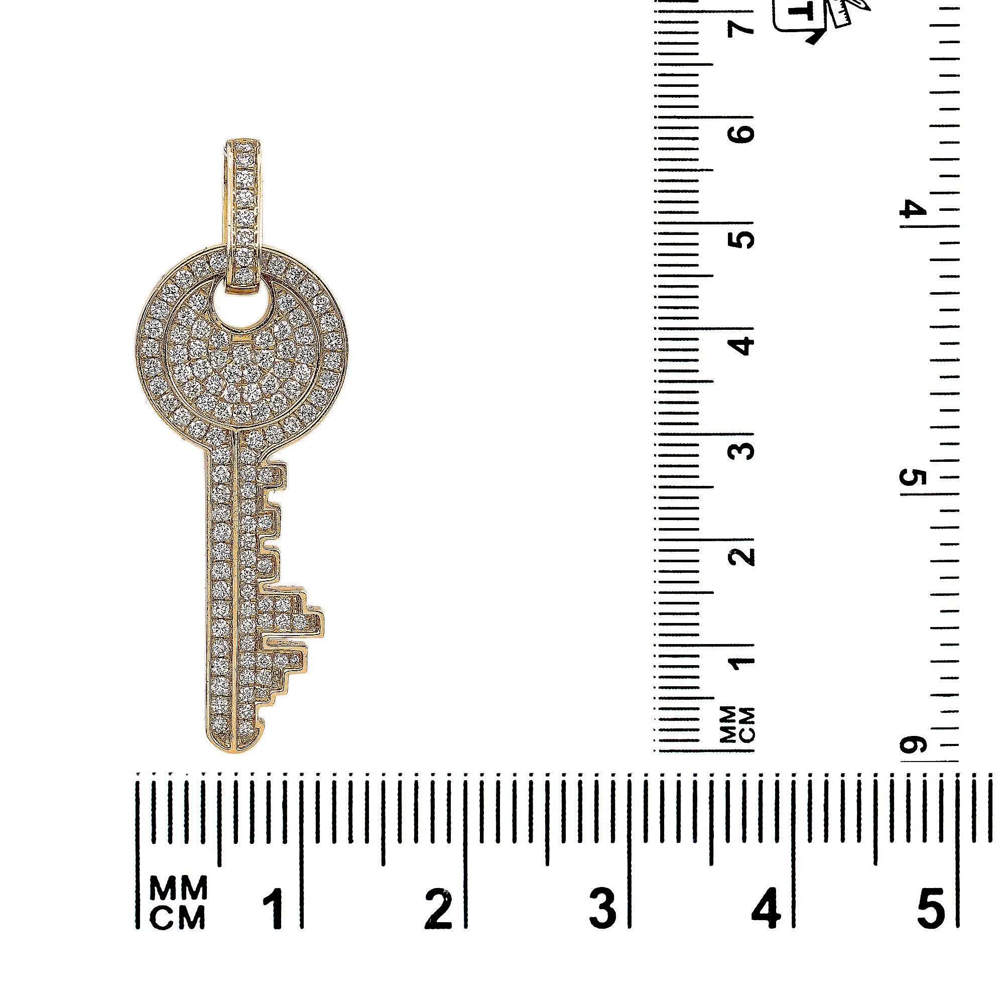 14K Yellow Gold The Key Round Shaped Pendant