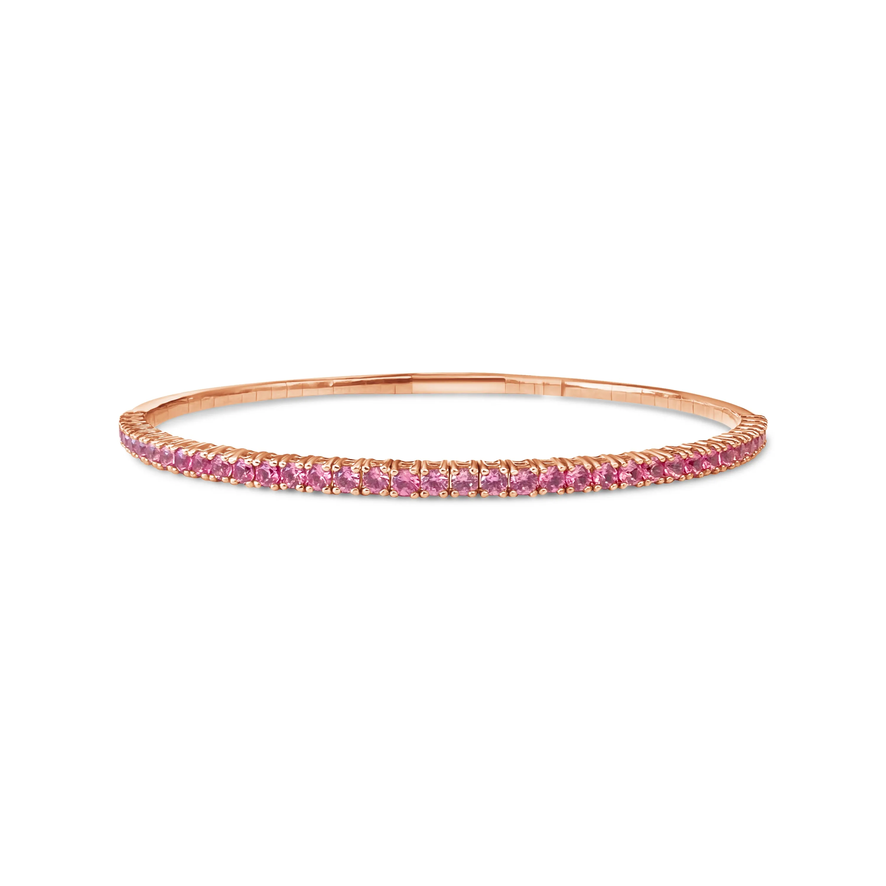 14KT Gold Pink Sapphire Flex Bangle Bracelet