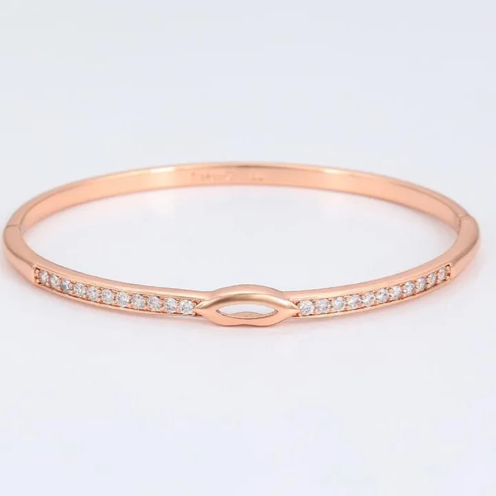 18k Rose Gold Plated Sleek Bangle