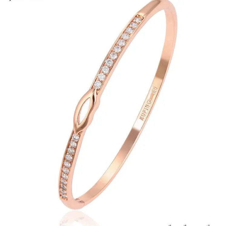 18k Rose Gold Plated Sleek Bangle