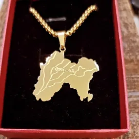 1908 Undivided Punjab Map Pendant Necklace