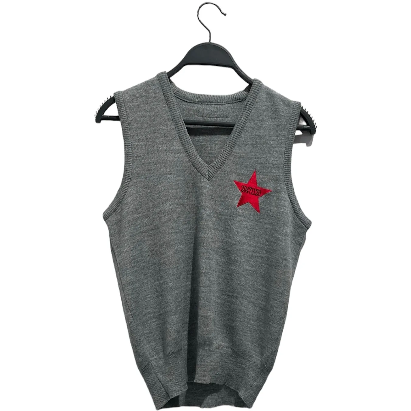 20471120/Knitted Vest/Wool/GRY/EMB STAR