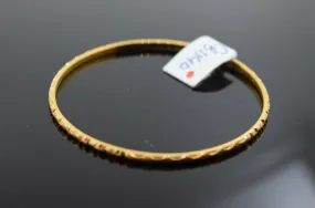 21k Solid Gold ELEGANT BABY CHILDREN BANGLE Classic Diamond Cut Design cb1190z