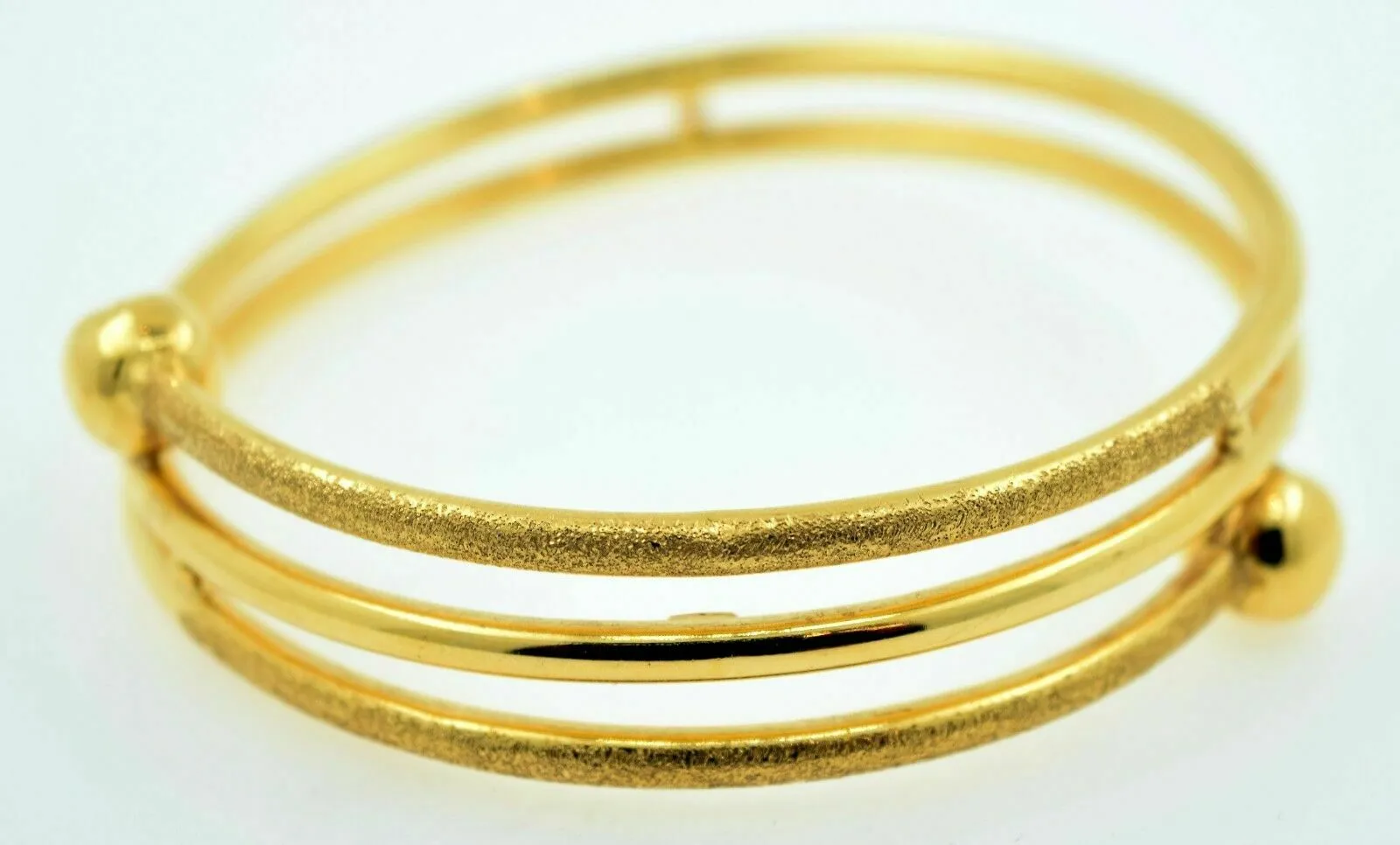 22K Bangle SOLID GOLD BANGLE Bracelet Cuff High Polish Cuff Diamond Cut Design