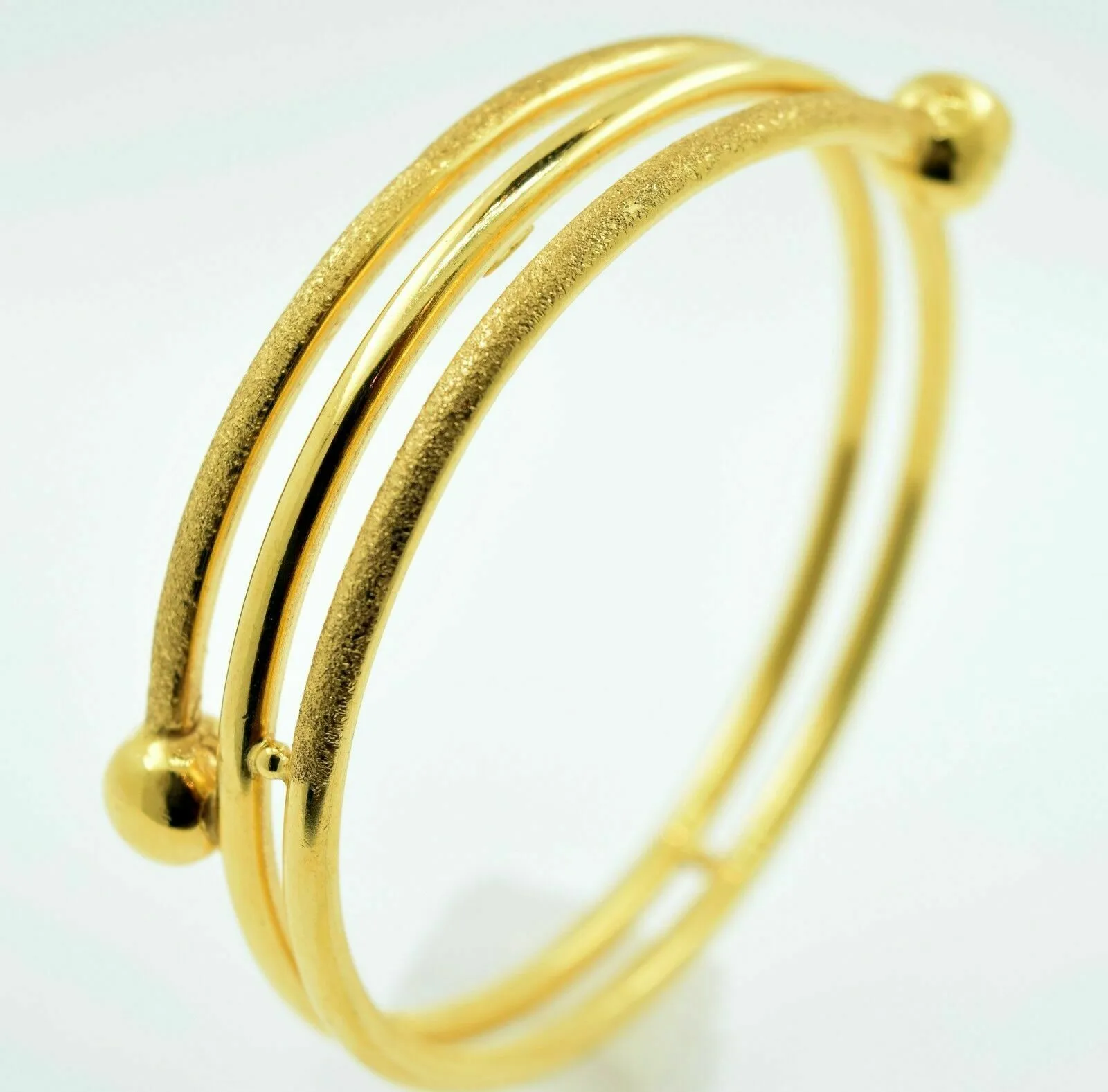 22K Bangle SOLID GOLD BANGLE Bracelet Cuff High Polish Cuff Diamond Cut Design