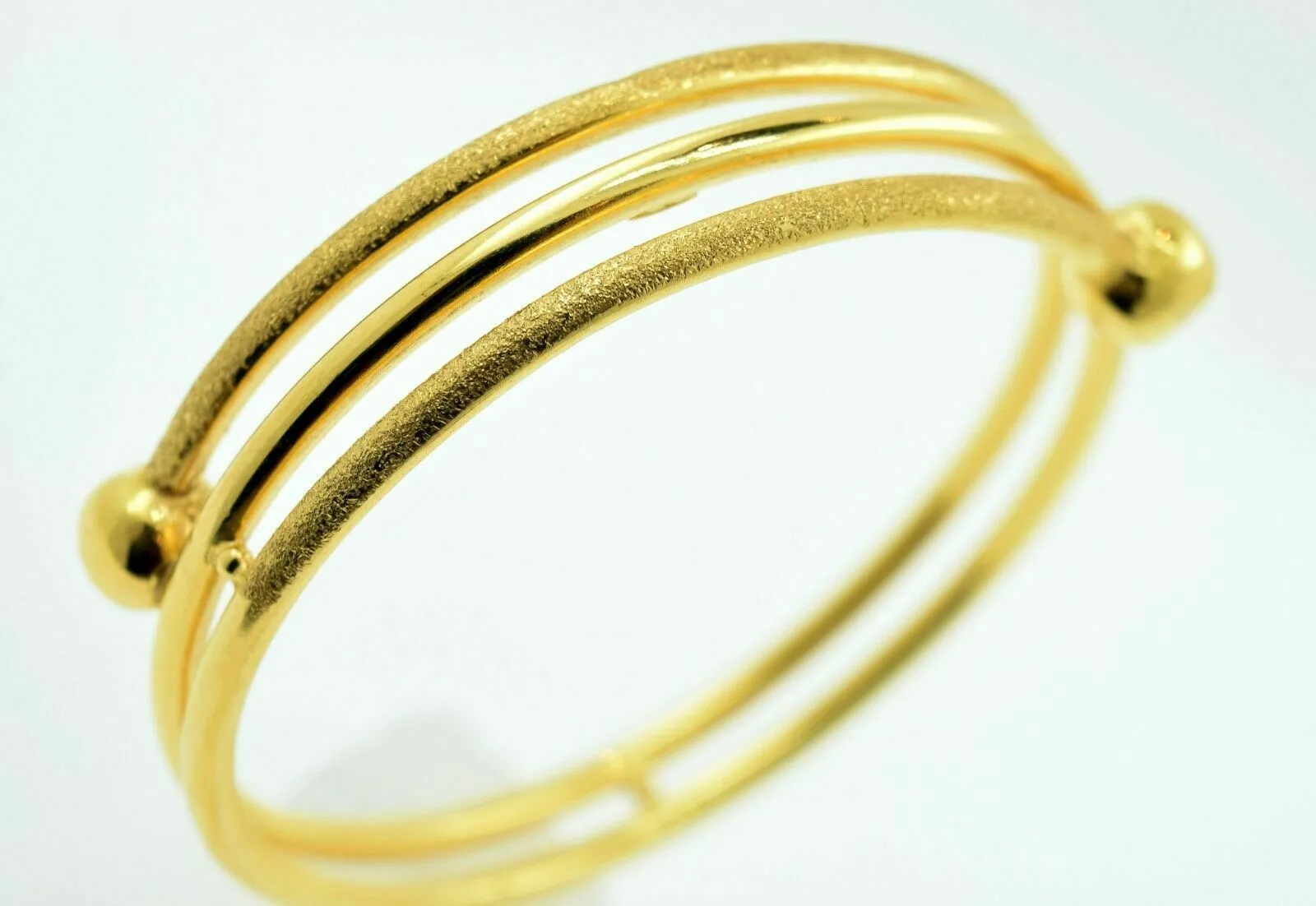 22K Bangle SOLID GOLD BANGLE Bracelet Cuff High Polish Cuff Diamond Cut Design