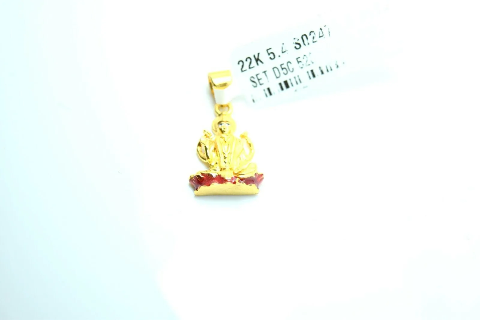 22k Solid Gold Lakshmi lakmi hindu Mahalakshmi goddess pendant charm locket 247