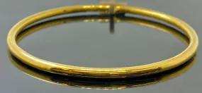 22k Solid Gold Simple Ladies High Polished Plain Bangle Custom Royal KIS