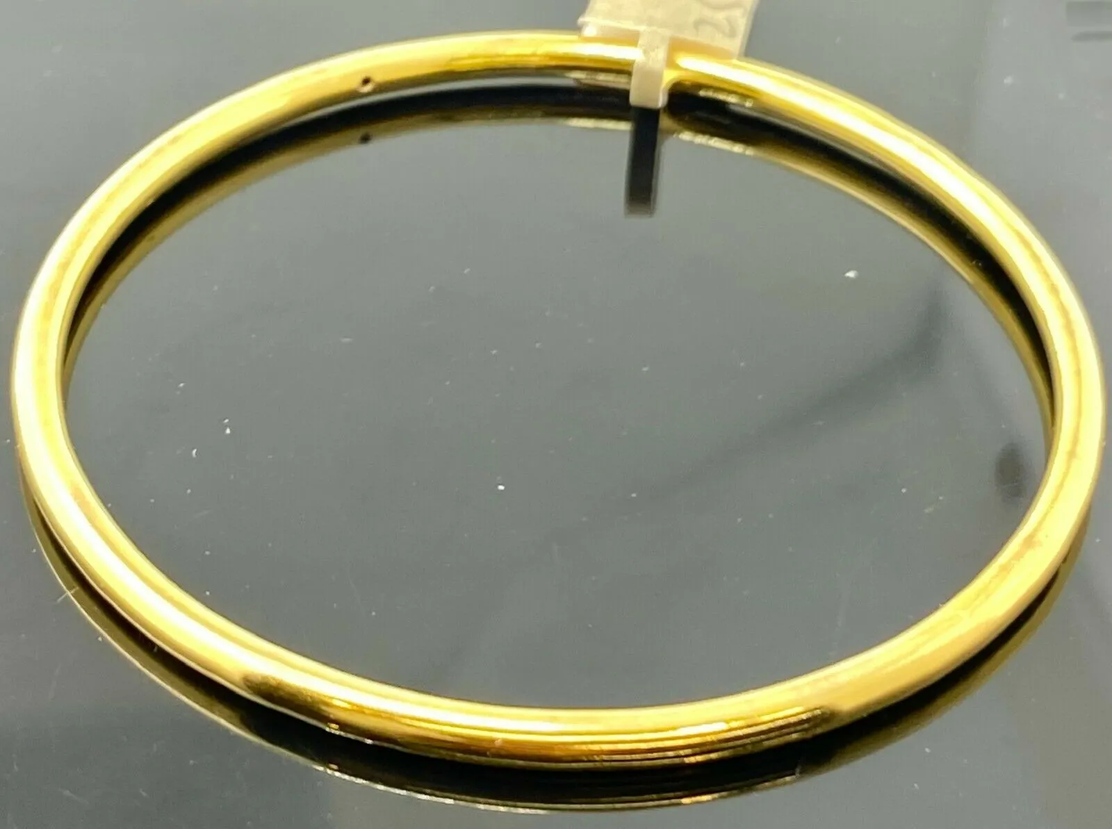 22k Solid Gold Simple Ladies High Polished Plain Bangle Custom Royal KIS