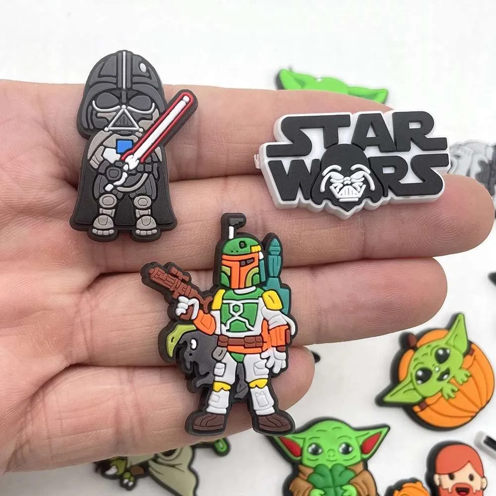 25Pcs Star Wars Crocs Charms Ornaments Yoda Shoes Accessories Designer Original Cartoon Bundle Set