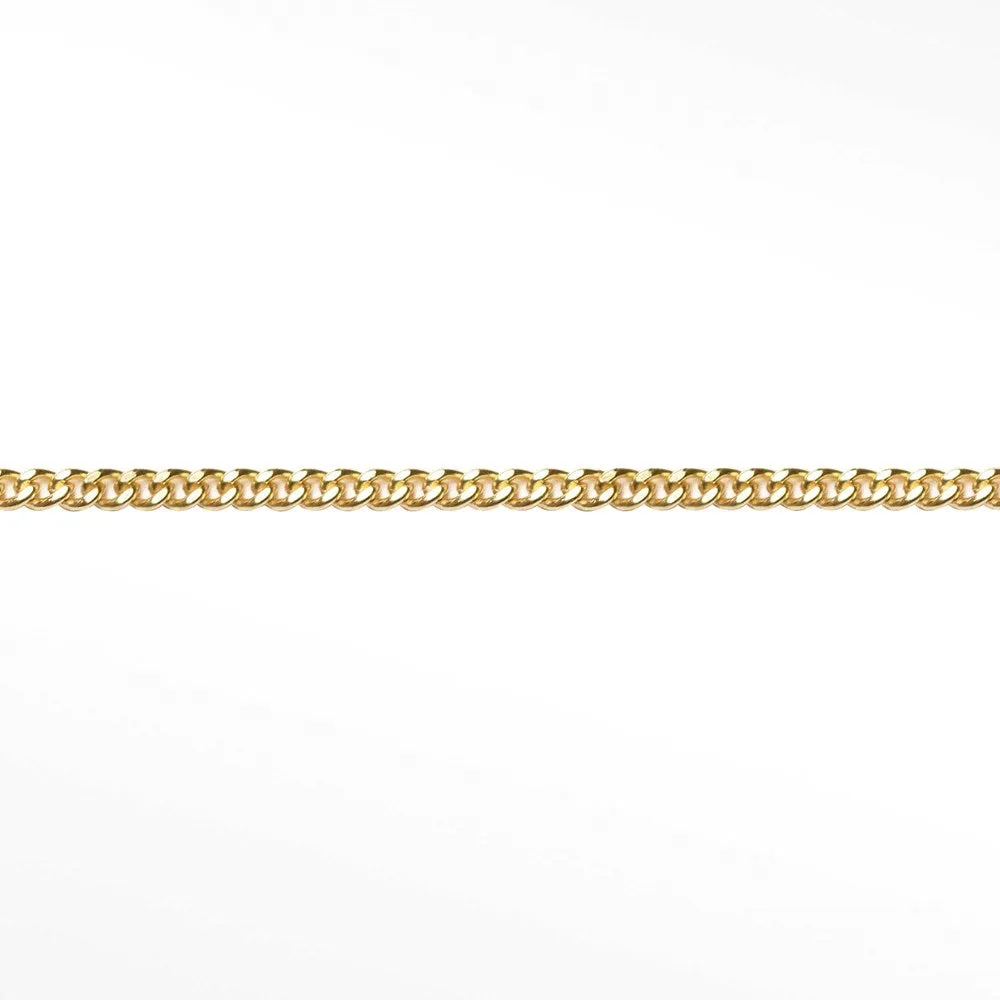 2mm Cuban Diamond Cut 14k Gold Chain Sold by the inch