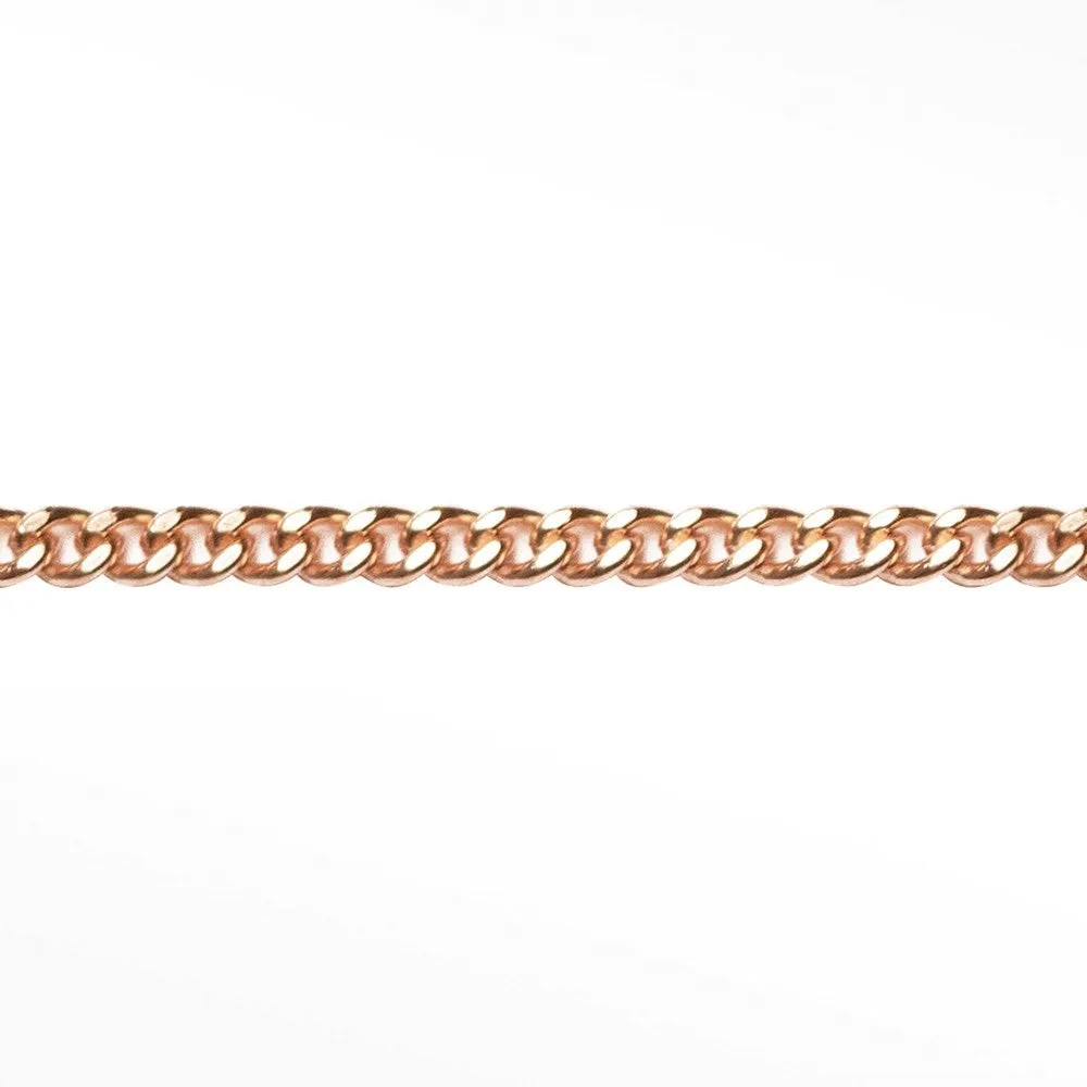 3.5mm Cuban Diamond Cut 14k Rose Gold Chain Sold by the inch