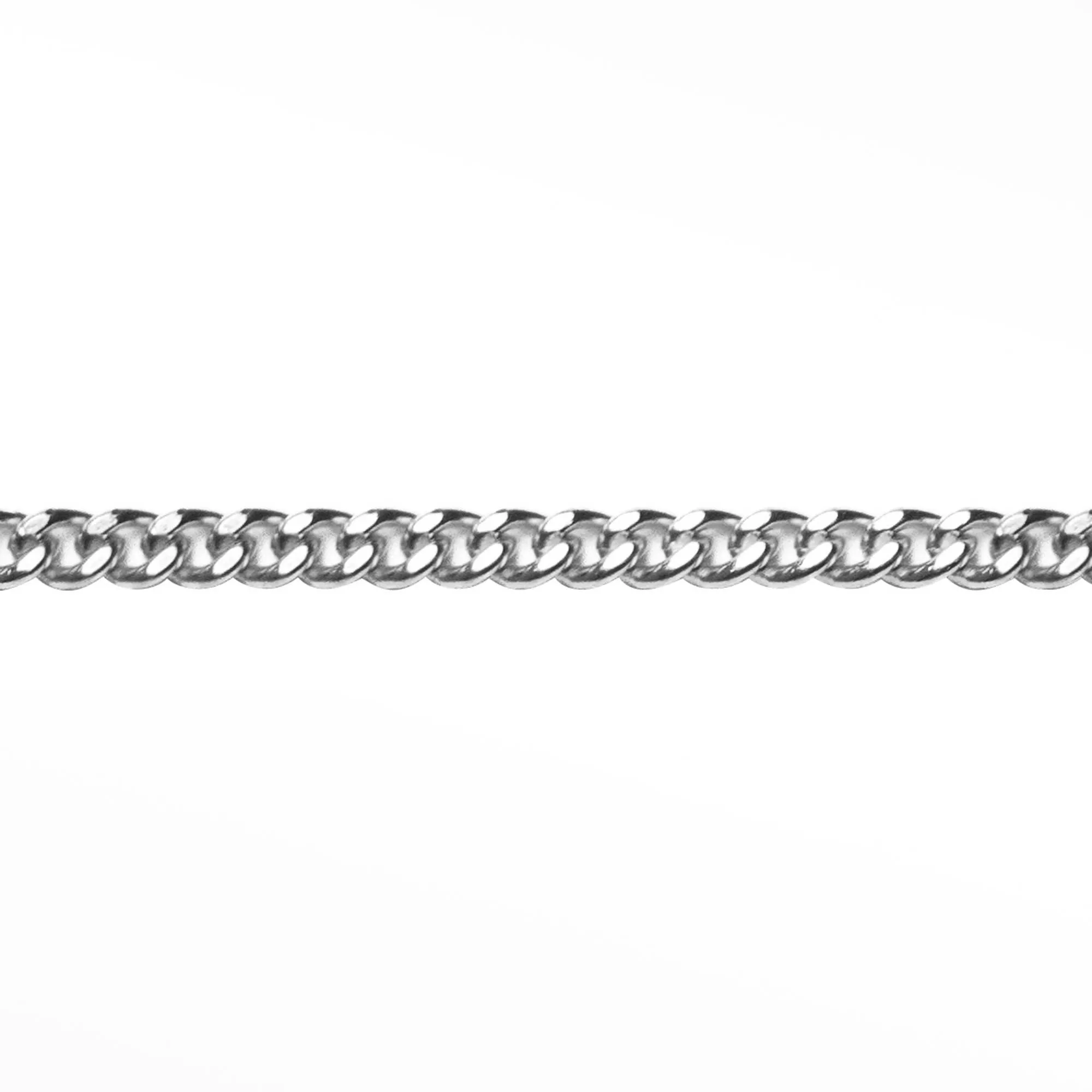 3.5mm Cuban Diamond Cut 14k White Gold Chain Sold by the inch