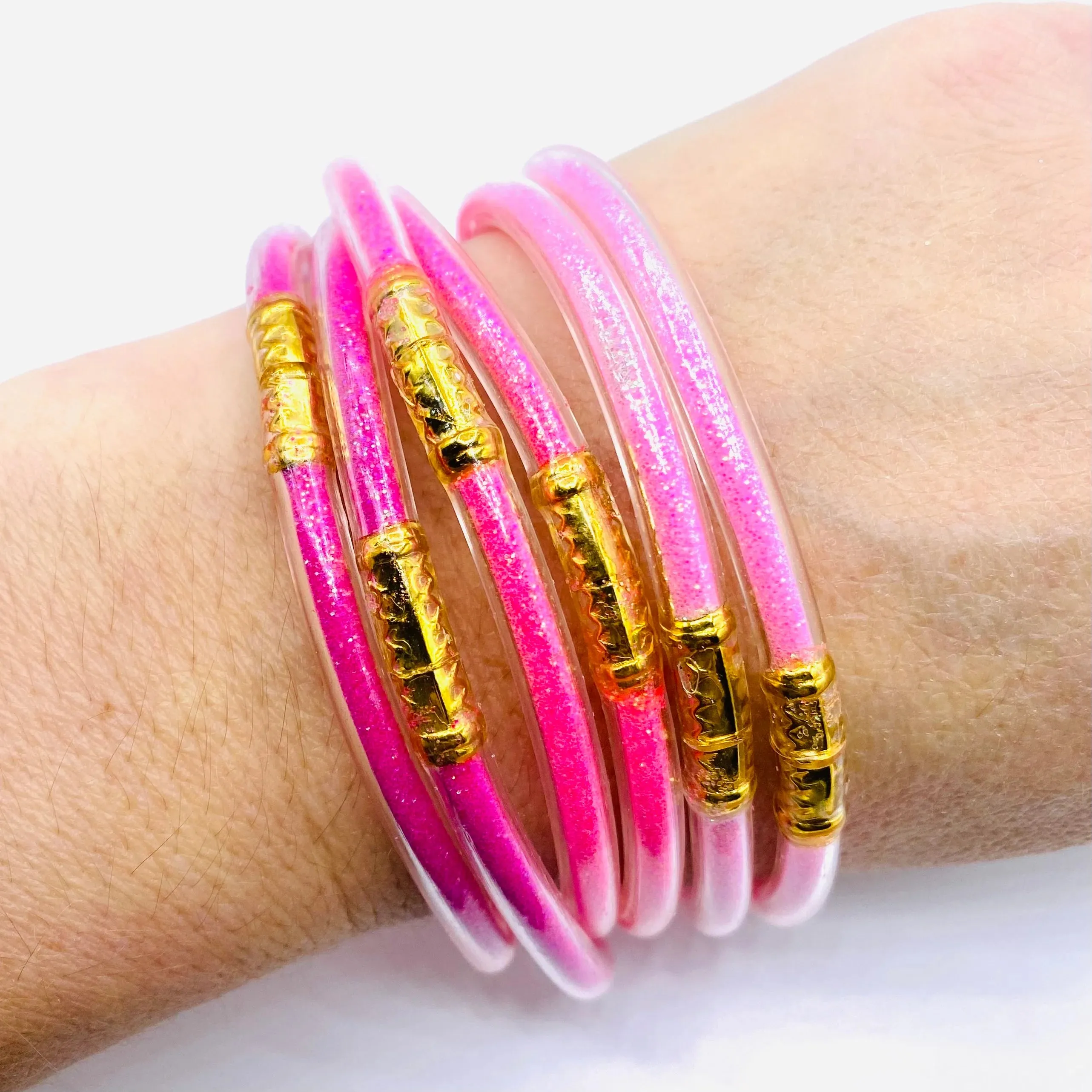 6 Piece Glitter Bangle Set