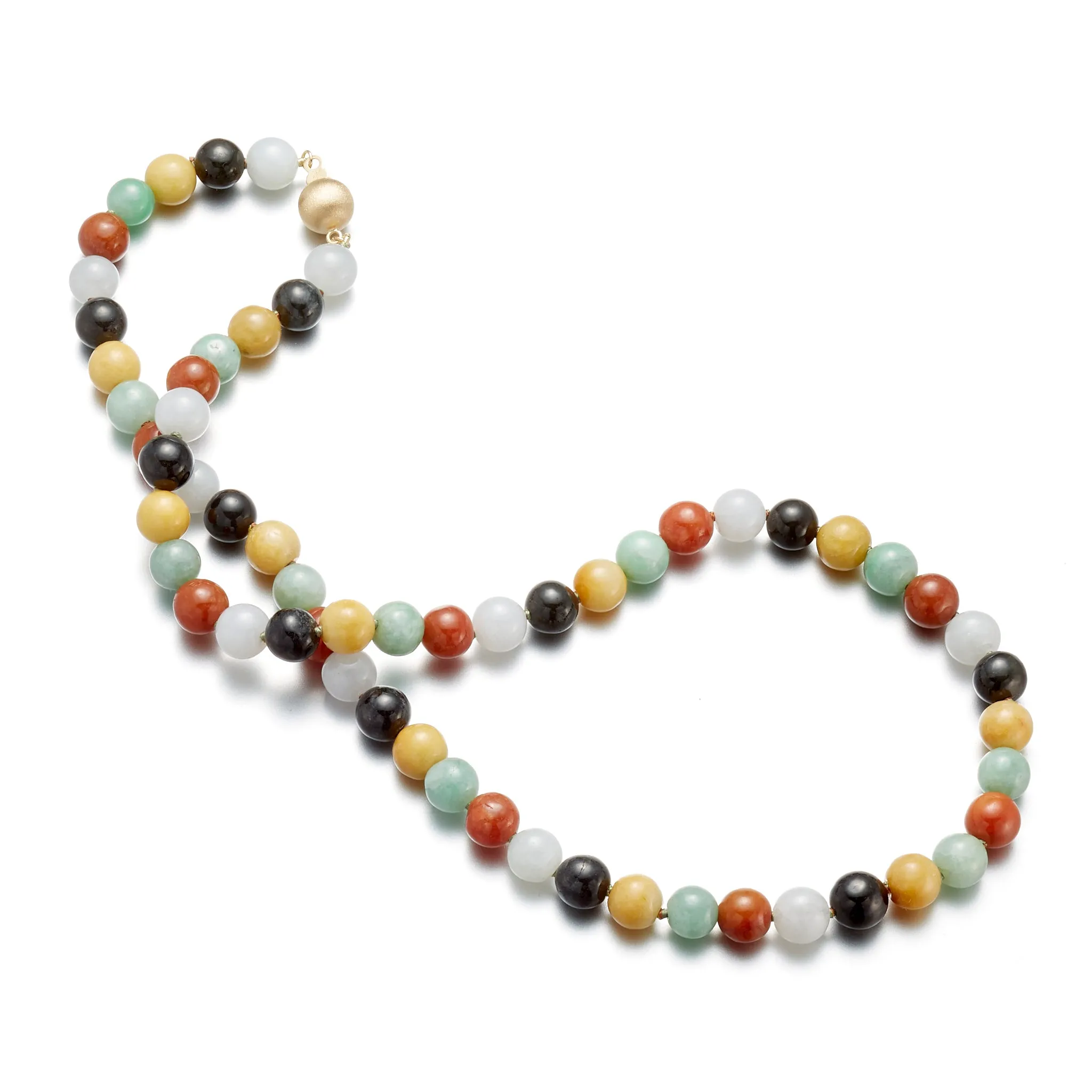 7mm Multi-Color Jade Necklace