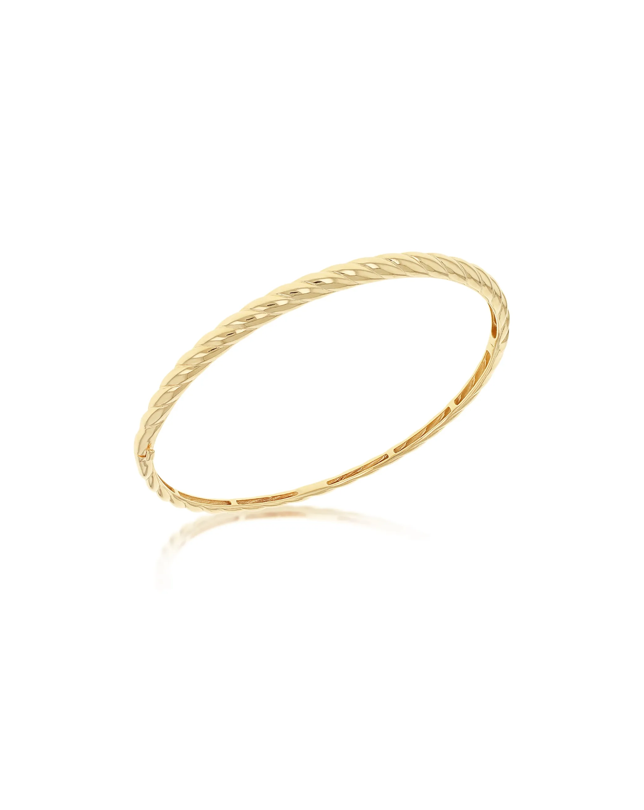 9 Carat Gold Hollow Twisted Bangle