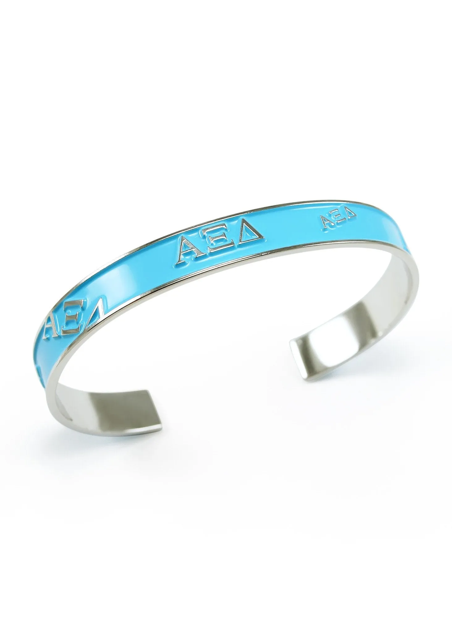 Alpha Xi Delta Light Blue Bangle Cuff Bracelet