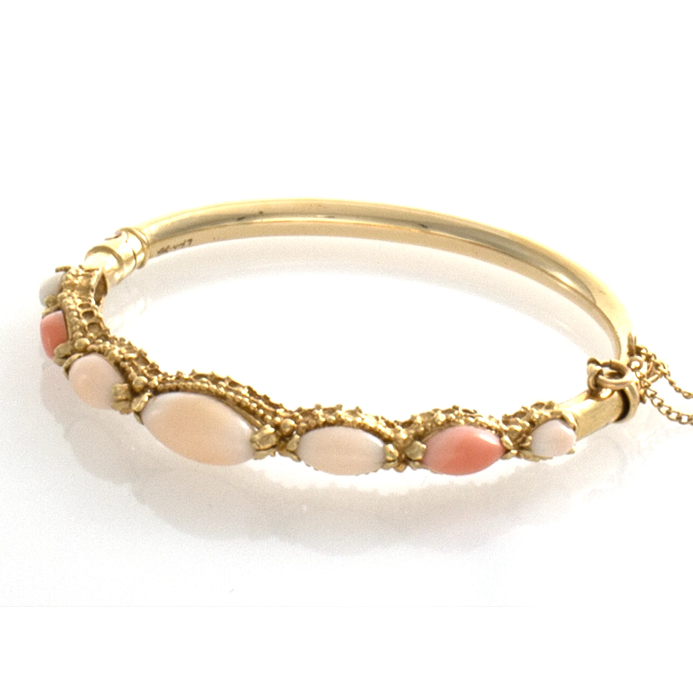 Angel Skin Coral 14kt Yellow Gold Bangle Bracelet