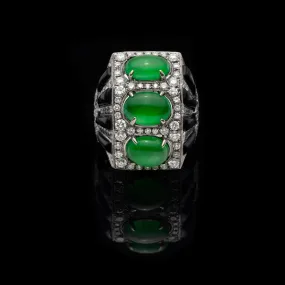 Anna Hu Jade, Onyx & Diamond Ring