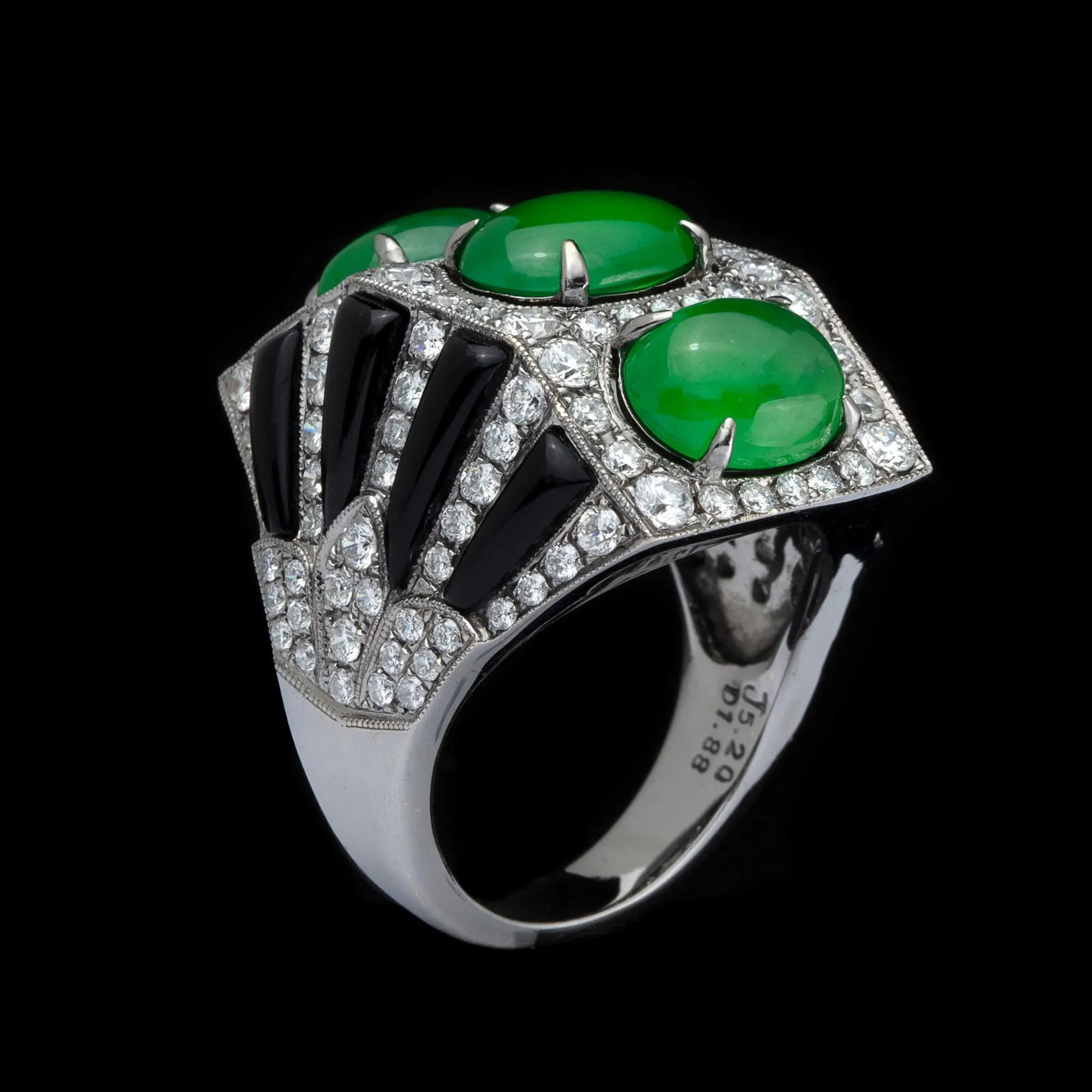 Anna Hu Jade, Onyx & Diamond Ring