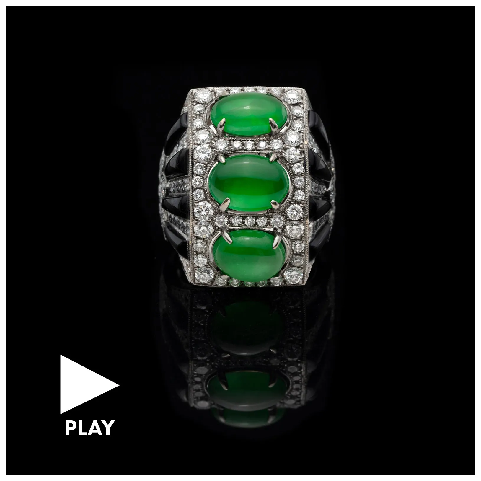 Anna Hu Jade, Onyx & Diamond Ring