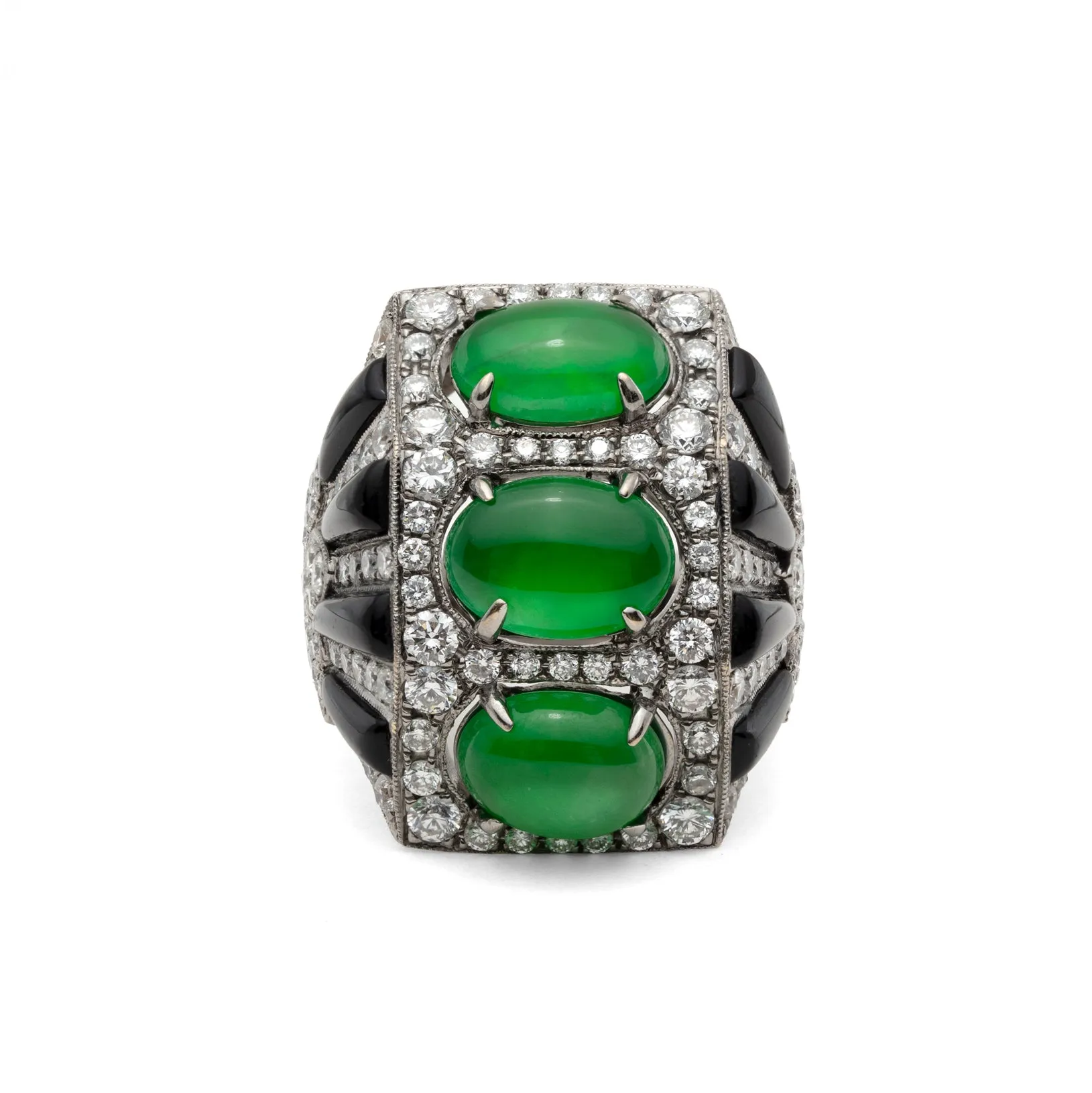 Anna Hu Jade, Onyx & Diamond Ring