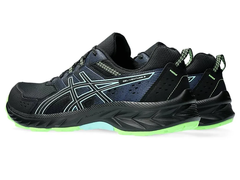 ASICS MEN'S GEL VENTURE 9 BLACK/GREEN SHOES