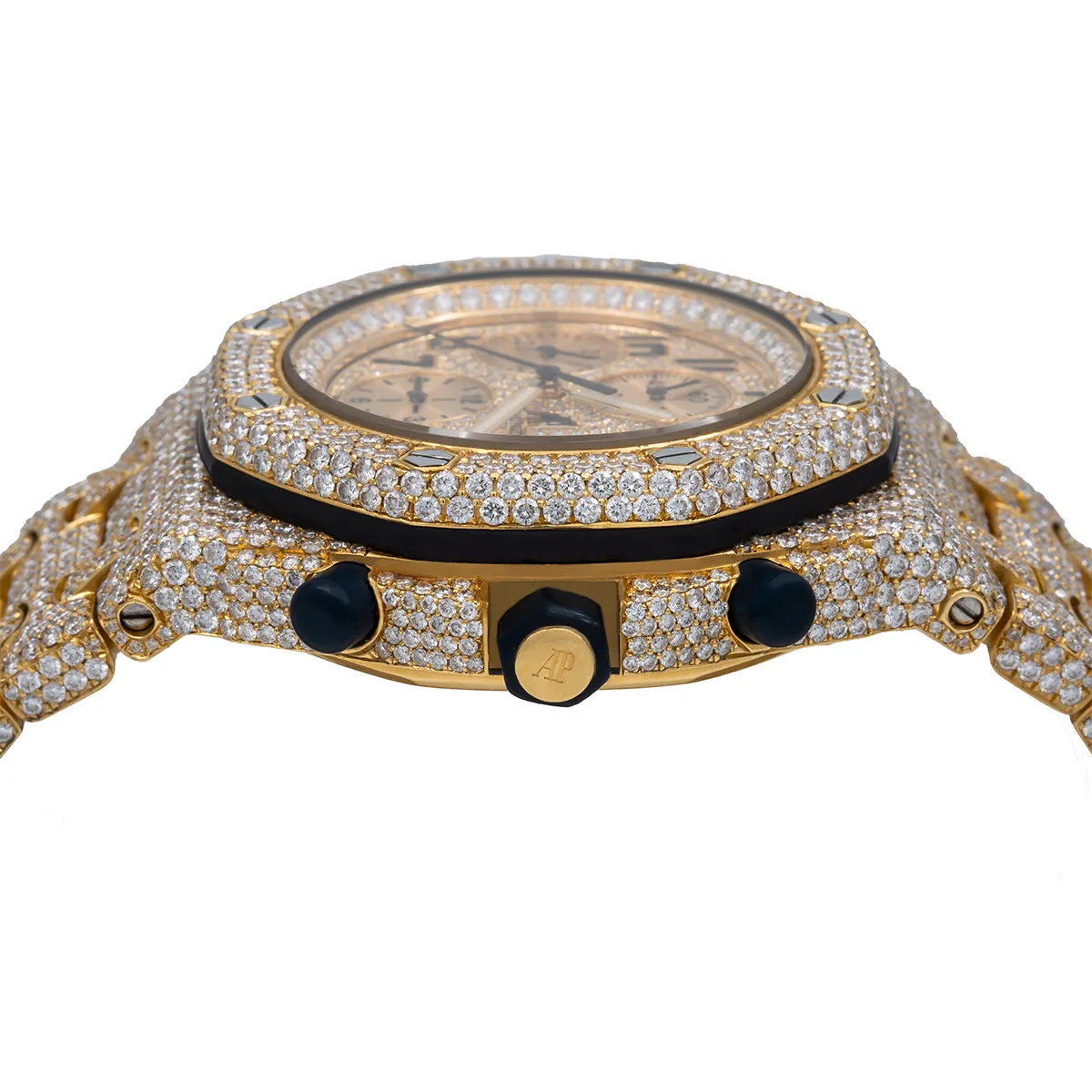 Audemars Piguet Royal Oak Offshore Chronograph 25721BA 42MM Champagne Dial With 29.75 CT Diamonds