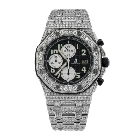 Audemars Piguet Royal Oak Offshore Chronograph 25721ST 43MM Black Dial With 21.75 CT Diamonds