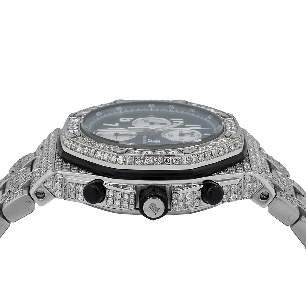 Audemars Piguet Royal Oak Offshore Chronograph 25721ST 43MM Black Dial With 21.75 CT Diamonds