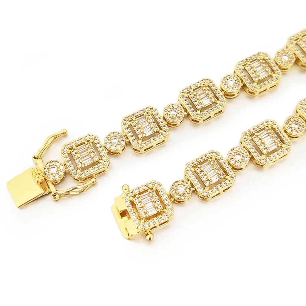 Baguette and Cluster Link CZ Iced Bling Chain