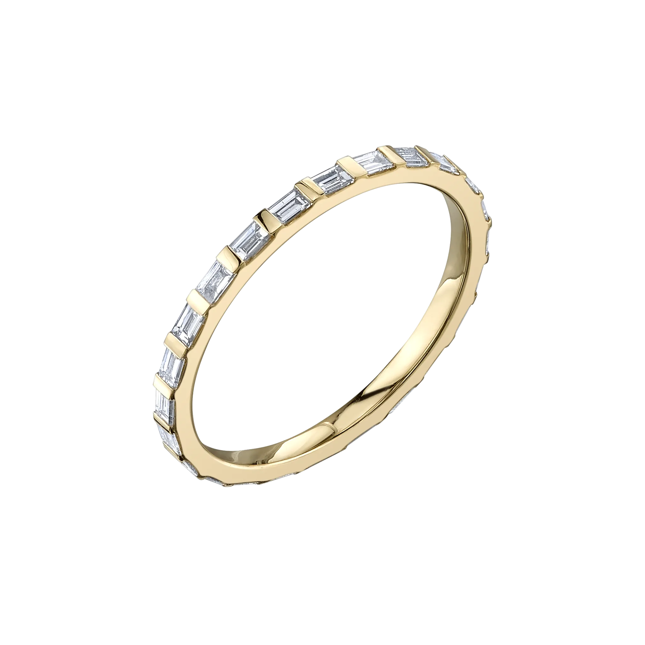 Baguette Axis Ring with White Diamonds