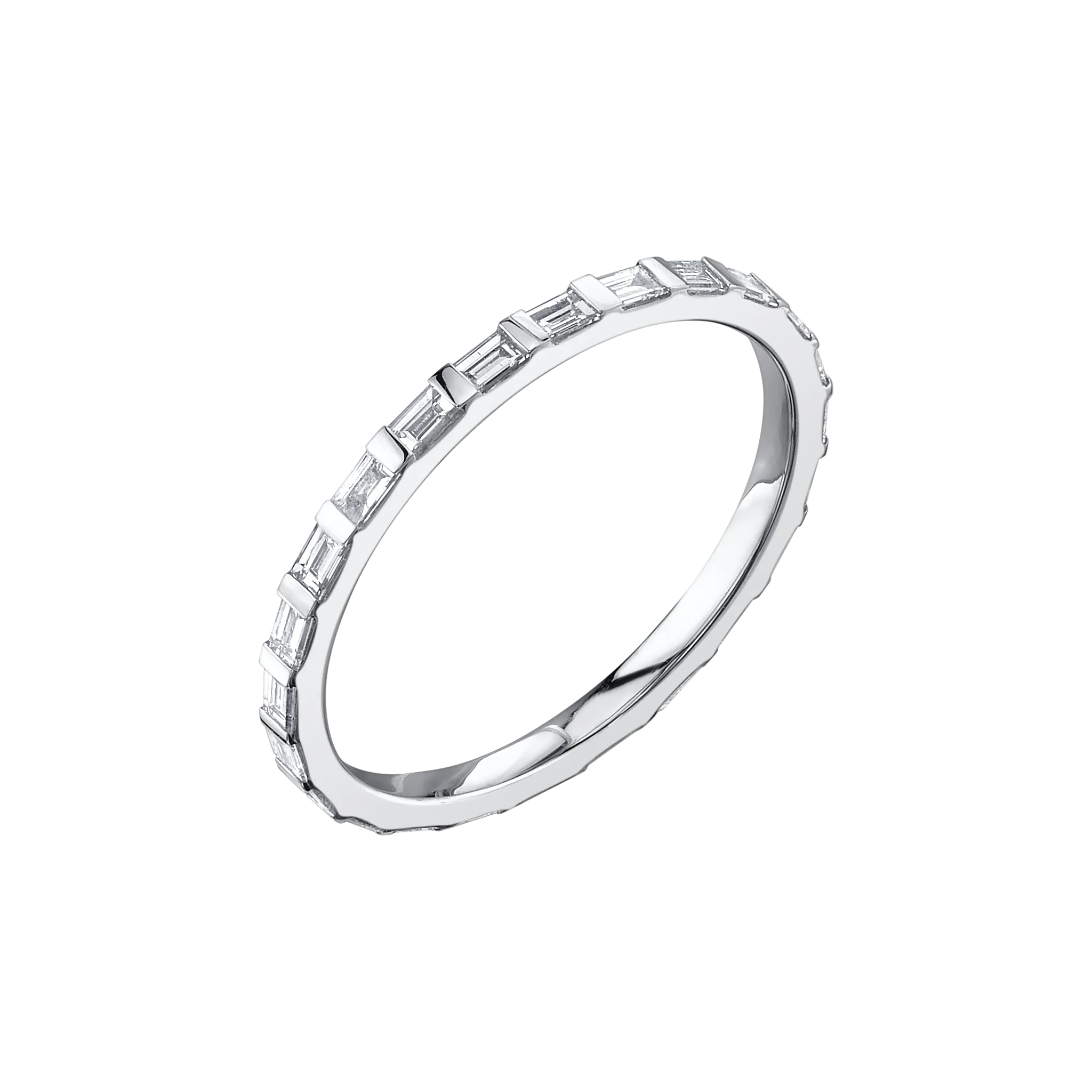 Baguette Axis Ring with White Diamonds