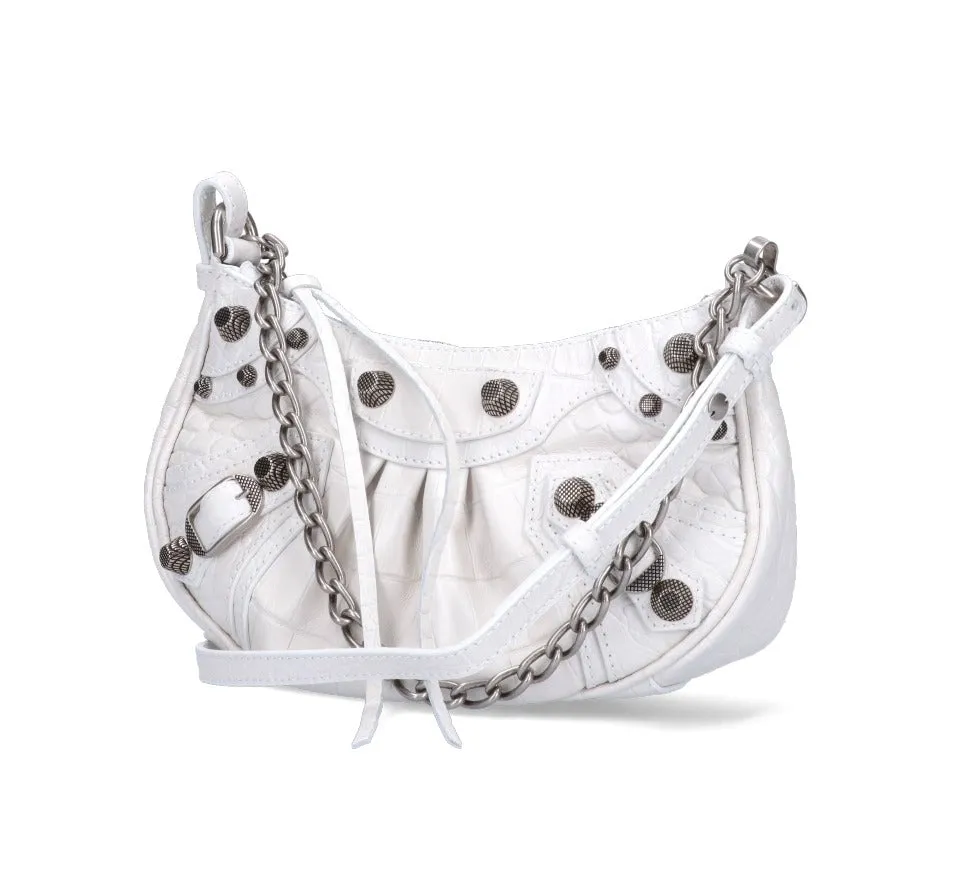 Balenciaga Embossed Chain-Link Shoulder Bag