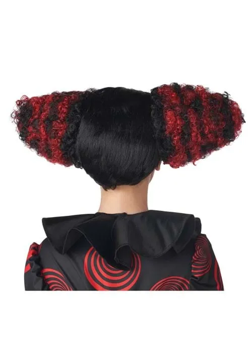 Black and Red Funhouse Clown Wig