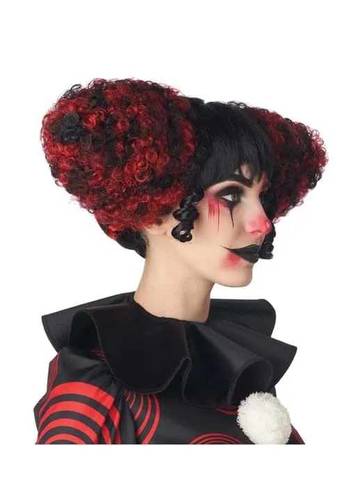 Black and Red Funhouse Clown Wig