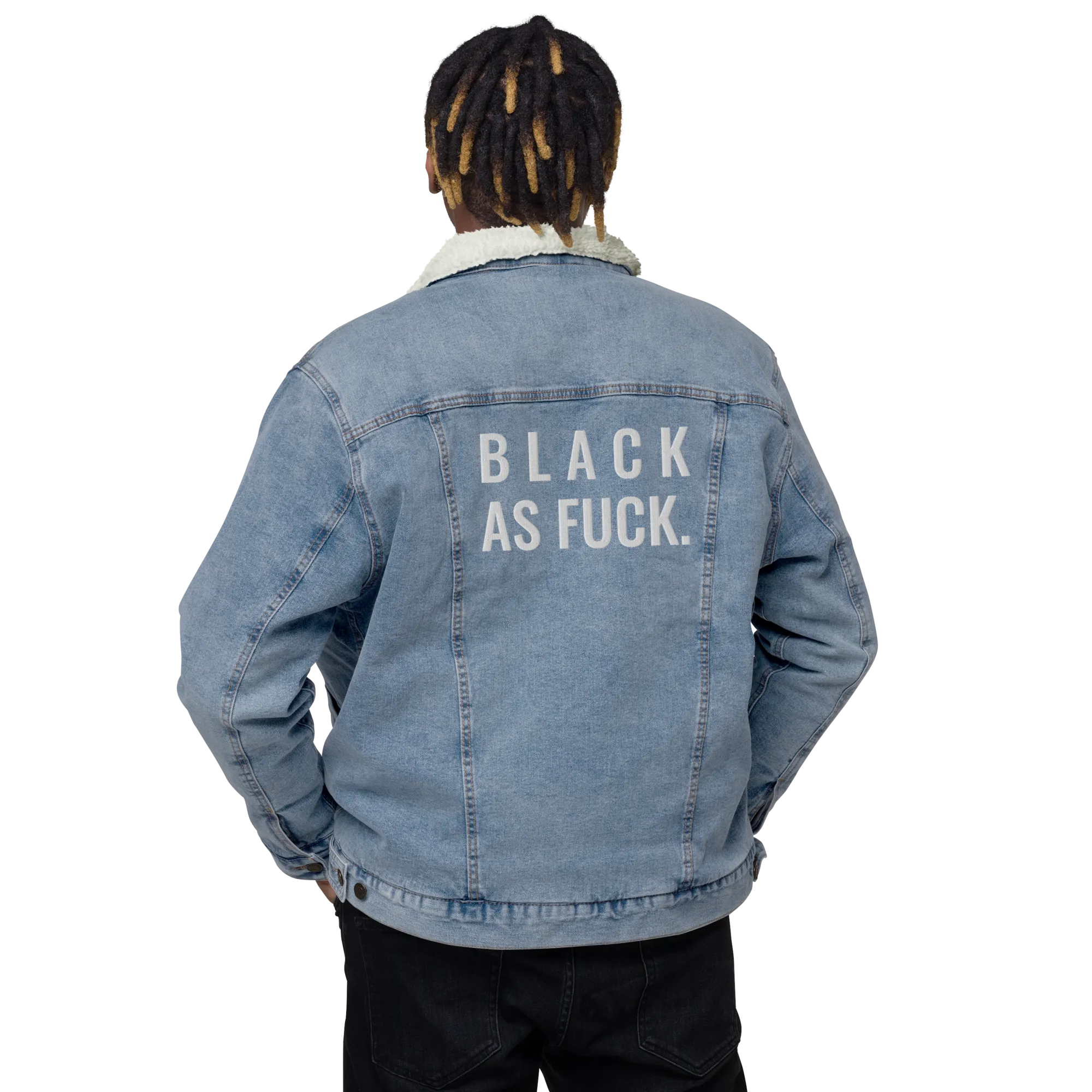 Black As Fuck Sherpa Denim Jacket