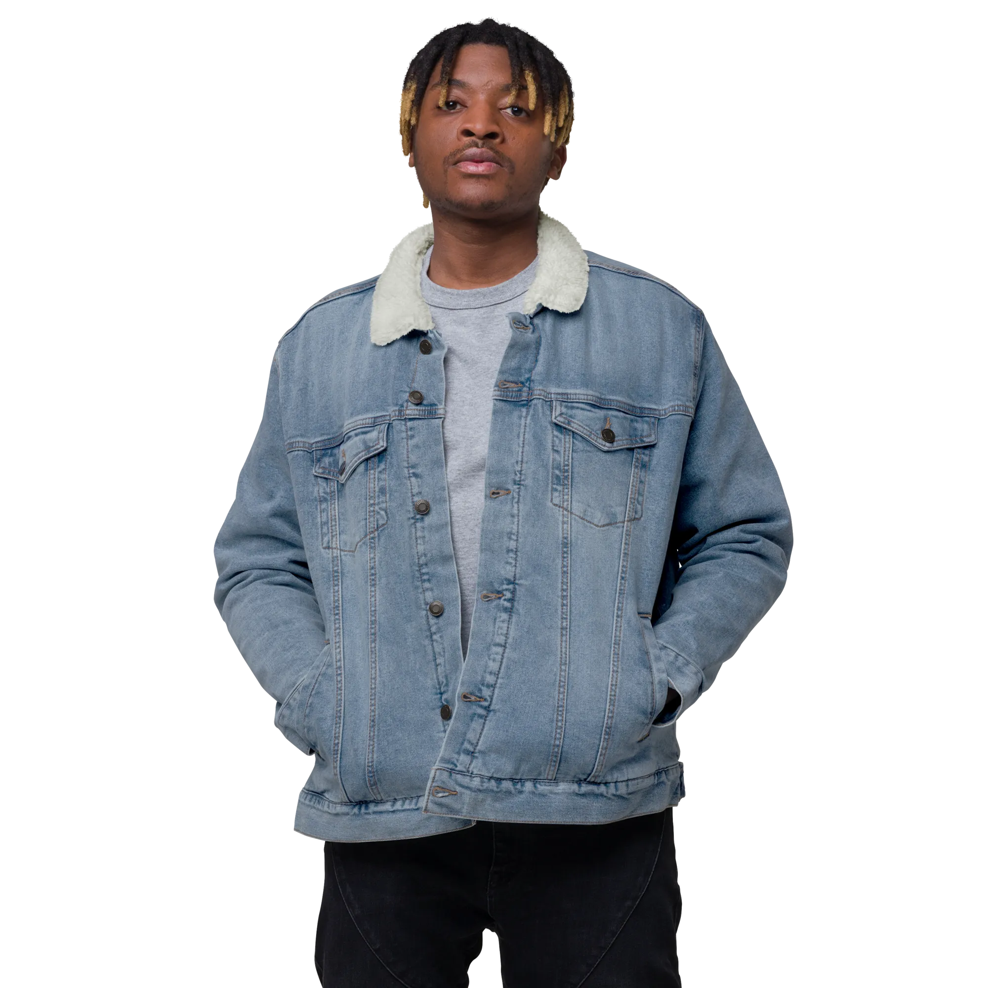 Black As Fuck Sherpa Denim Jacket