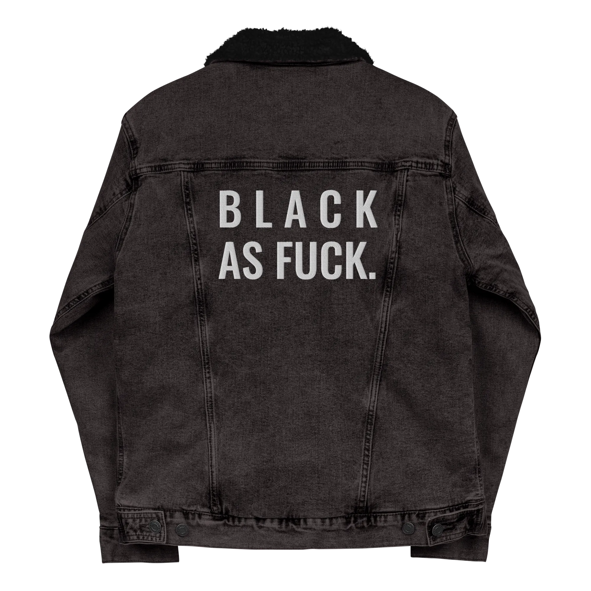 Black As Fuck Sherpa Denim Jacket