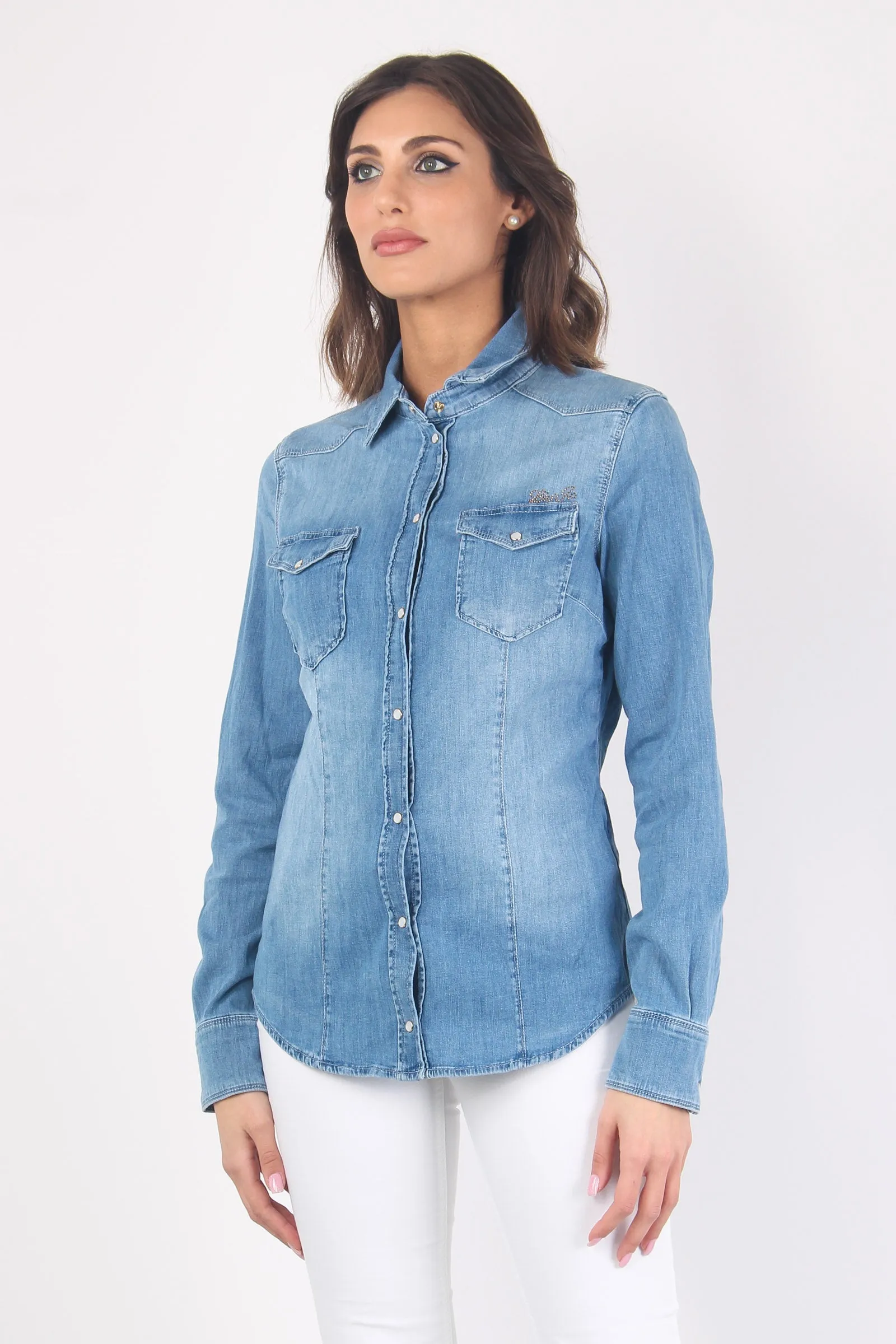 Camicia Denim Basica Denim Medio