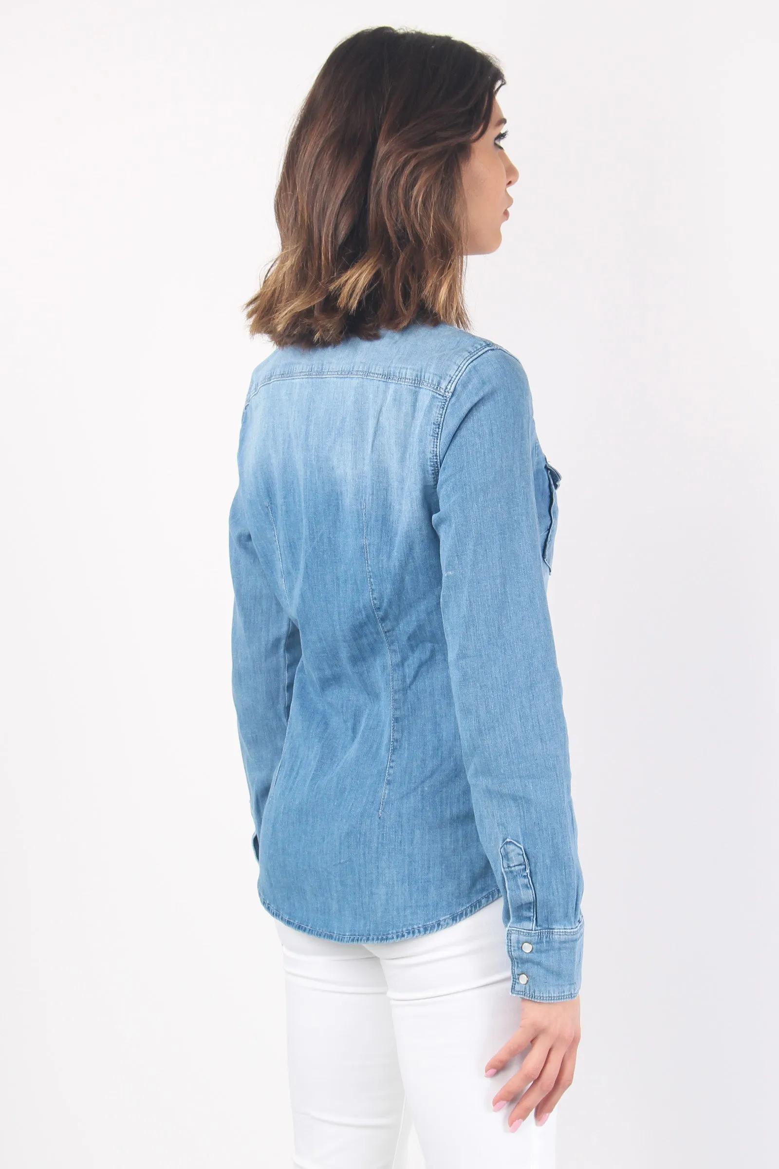 Camicia Denim Basica Denim Medio