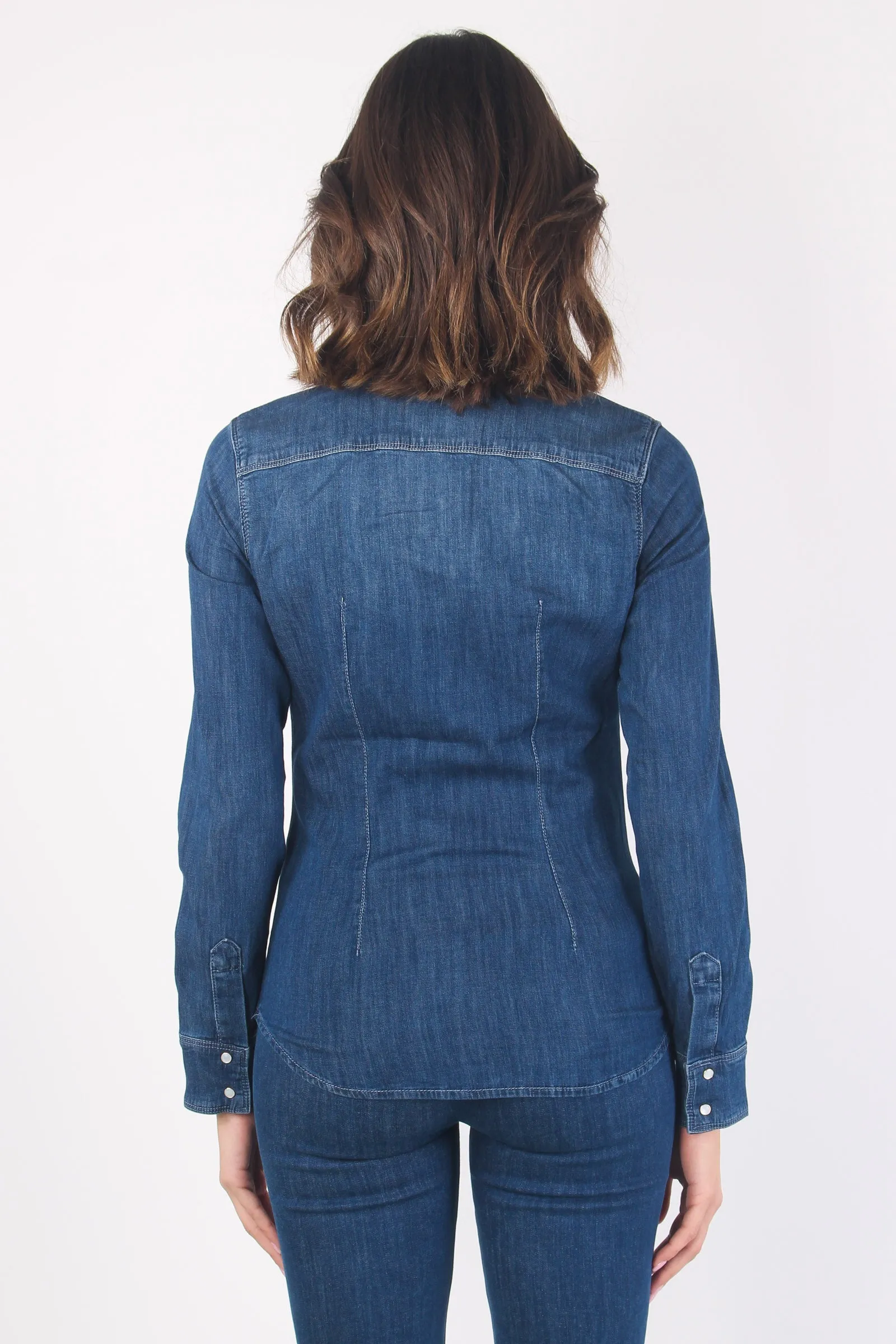 Camicia Denim Basica Denim Scuro